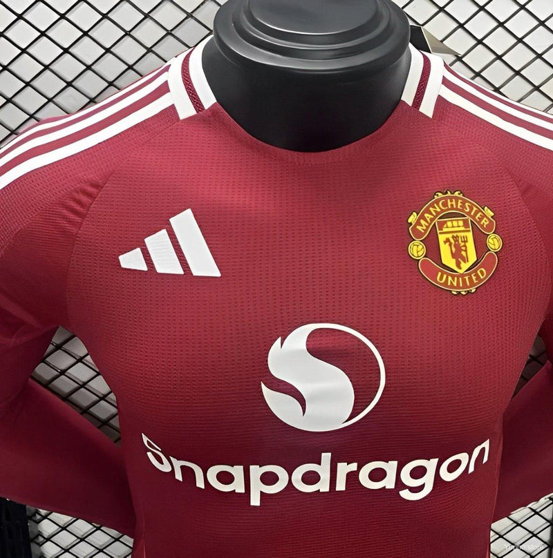 Camisola Manga Comprida Manchester United 2024-25 Home Versão Jogador