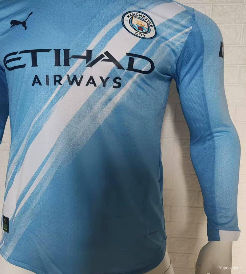 Camisola Manga Comprida Manchester City 2025-26 Home Versão Jogador