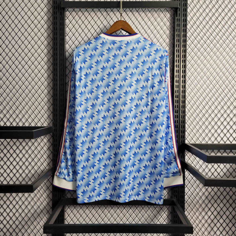 Camisola Retrô Manga Comprida Manchester United 1991-92 Away