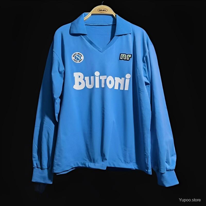 Camisola Retrô Manga Comprida Napoli 1987-88 -  Home