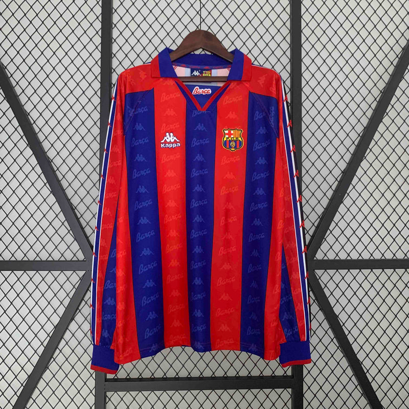Camisola Retrô Manga Comprida FC Barcelona 1996-97 - Home