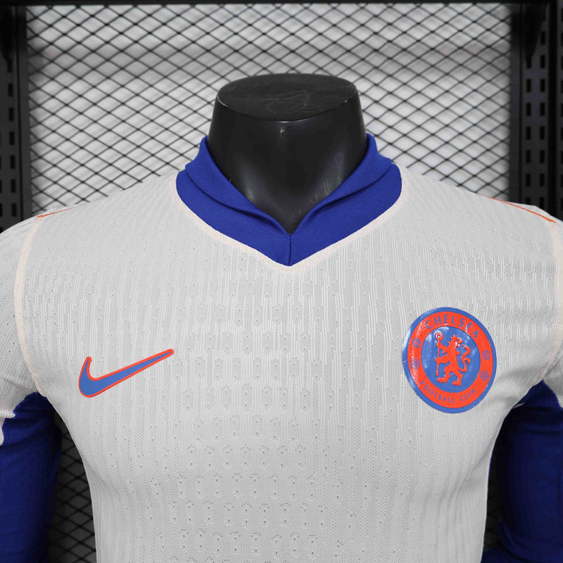 Camisola Manga Comprida Chelsea 2024-25 Away Branca Versão Jogador