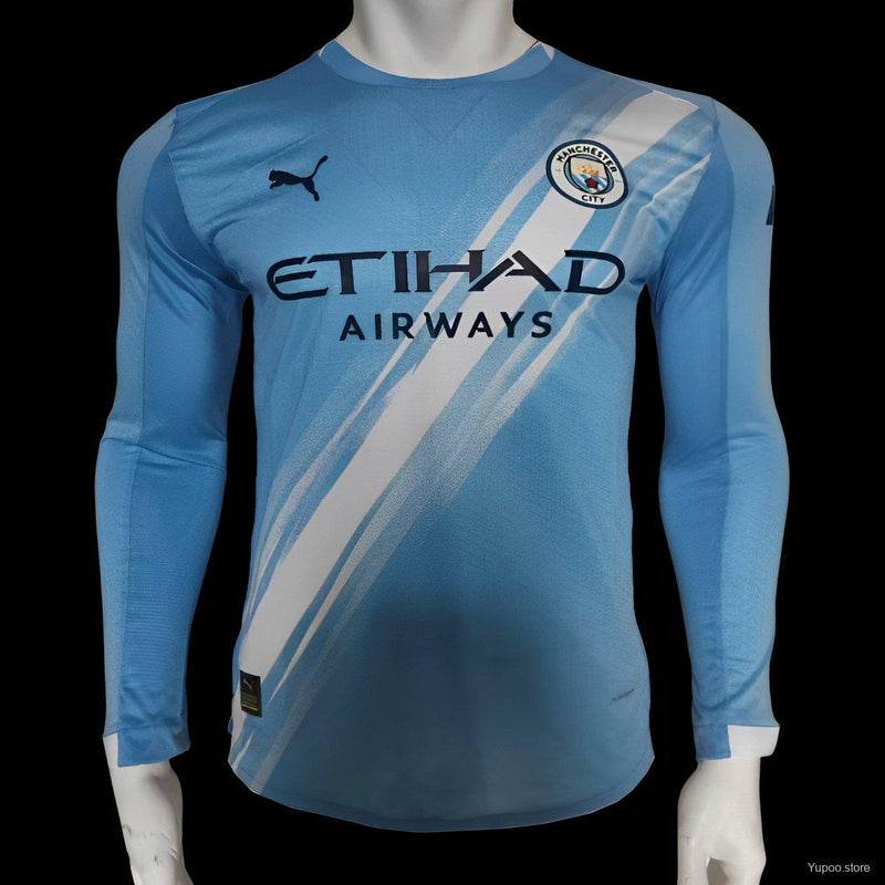 Camisola Manga Comprida Manchester City 2025-26 Home Versão Jogador