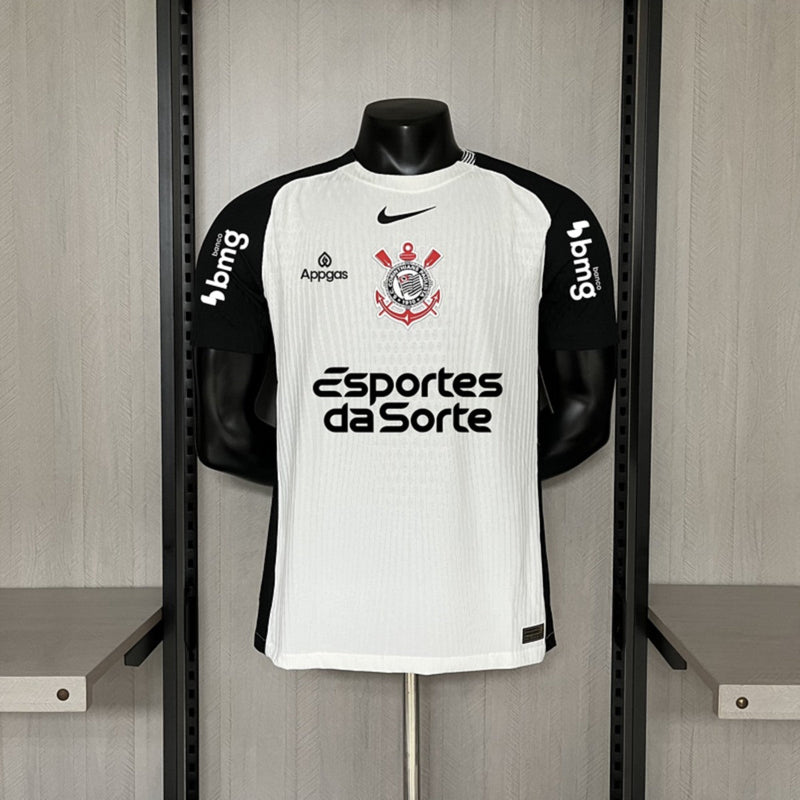 Camisola SC Corinthians 2025-26 Home Versão Jogador Todos Patrocinadores