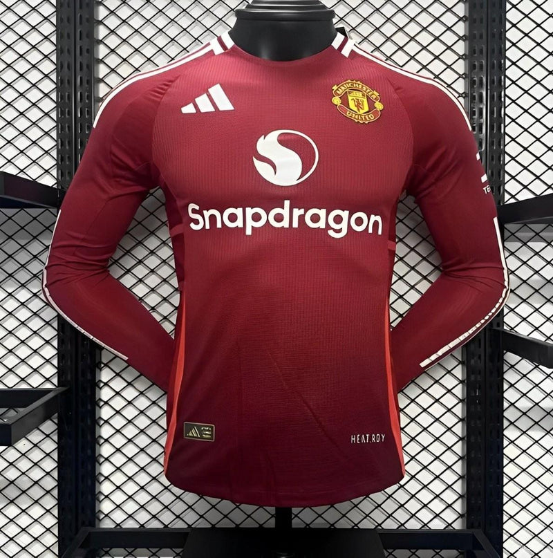 Camisola Manga Comprida Manchester United 2024-25 Home Versão Jogador
