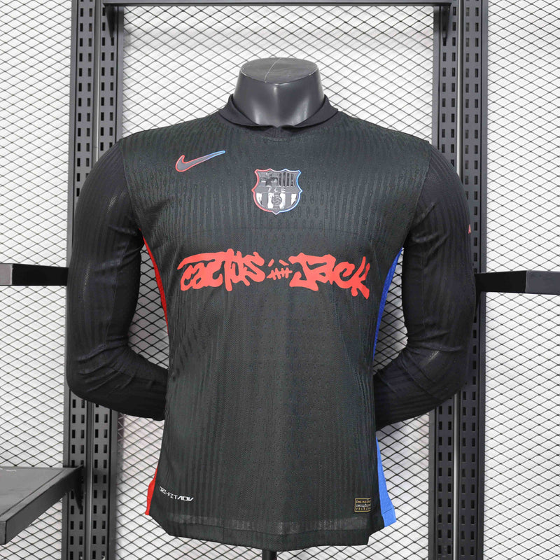 Camisola Manga Comprida FC Barcelona 2025-26 Edição Travis Scott Versão Jogador