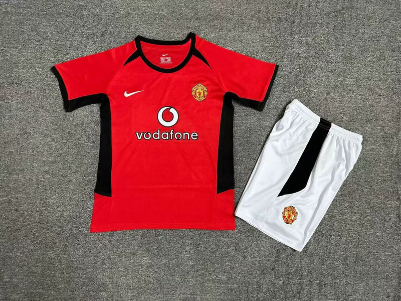 Conjunto Infantil Retrô Manchester United 2002-03 Home
