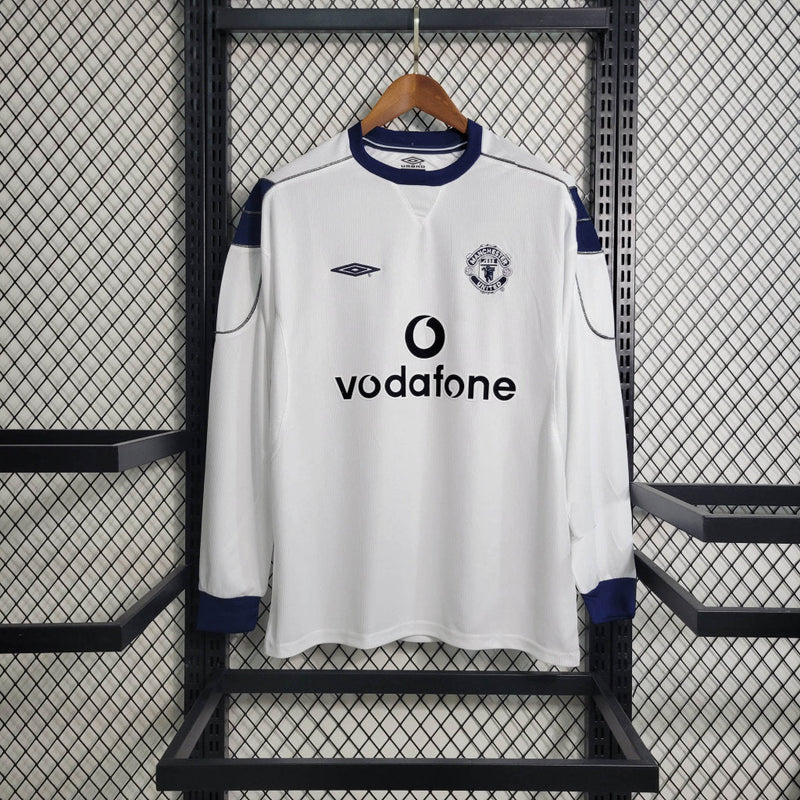 Camisola Retrô Manga Comprida Manchester United 2000-01 Away