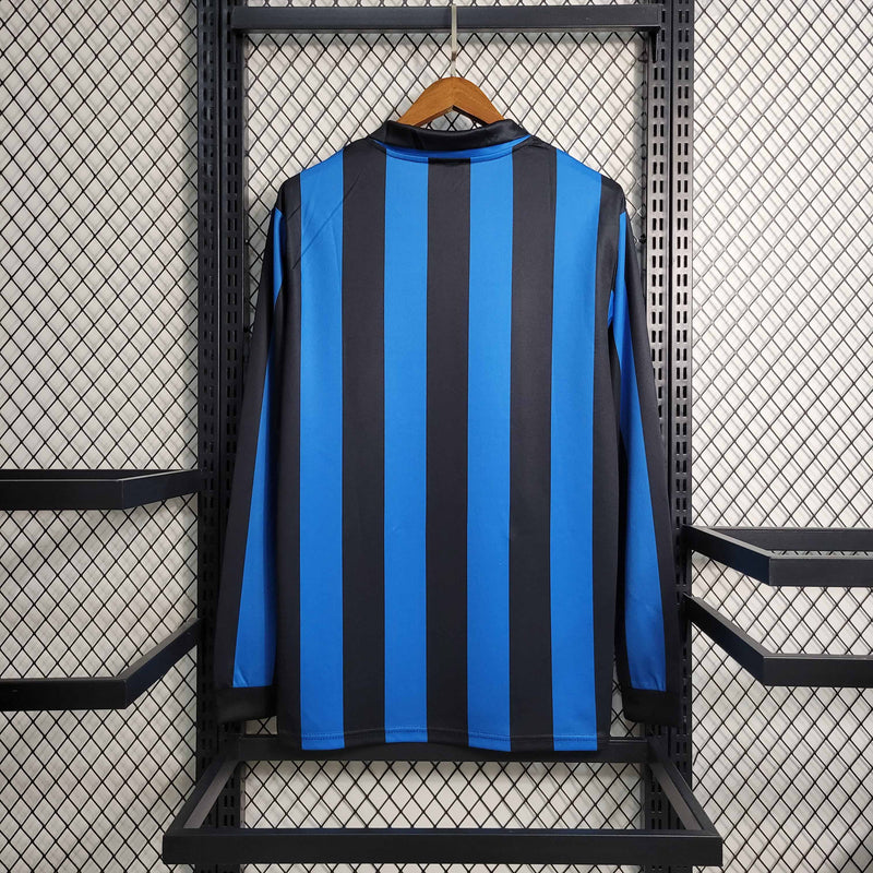 Camisola Retrô Manga Comprida Inter Milão 1988-90 Home