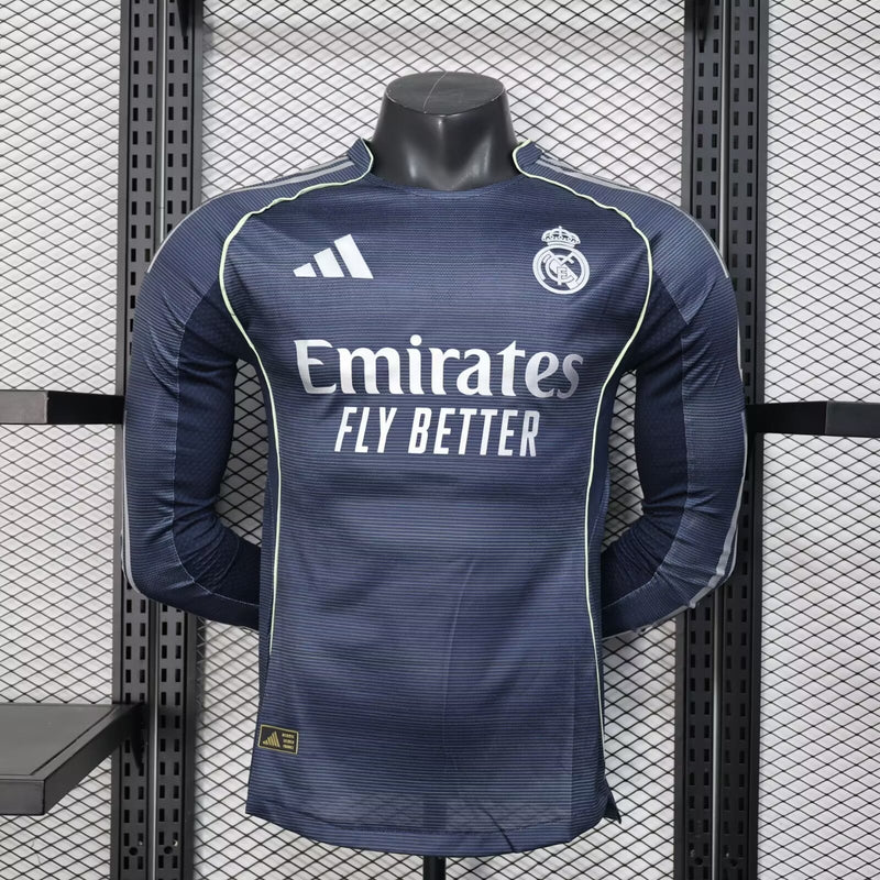 Camisola Manga Comprida Real Madrid CF 2025-26 Away Escura Versão Jogador