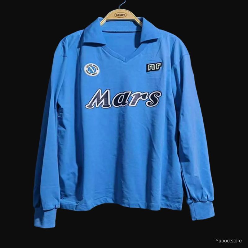 Camisola Retrô Manga Comprida Napoli 1989-90 - Home