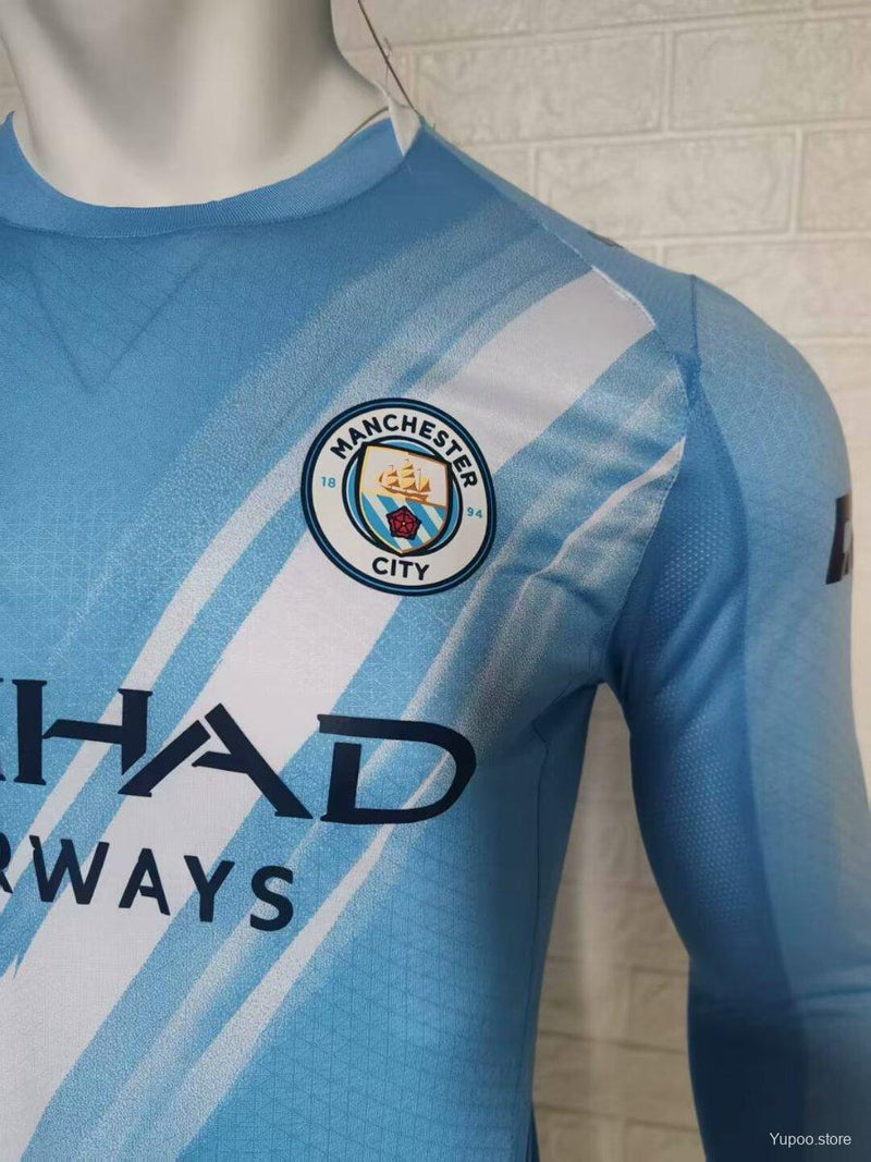Camisola Manga Comprida Manchester City 2025-26 Home Versão Jogador