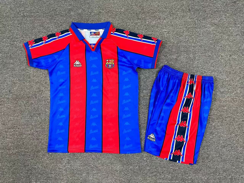 Conjunto Infantil Retrô FC Barcelona 1995-96 - Home