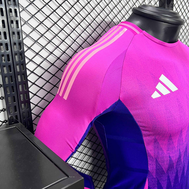 Camisola Manga Comprida Alemanha 2024 Alternativa Rosa Versão Jogador