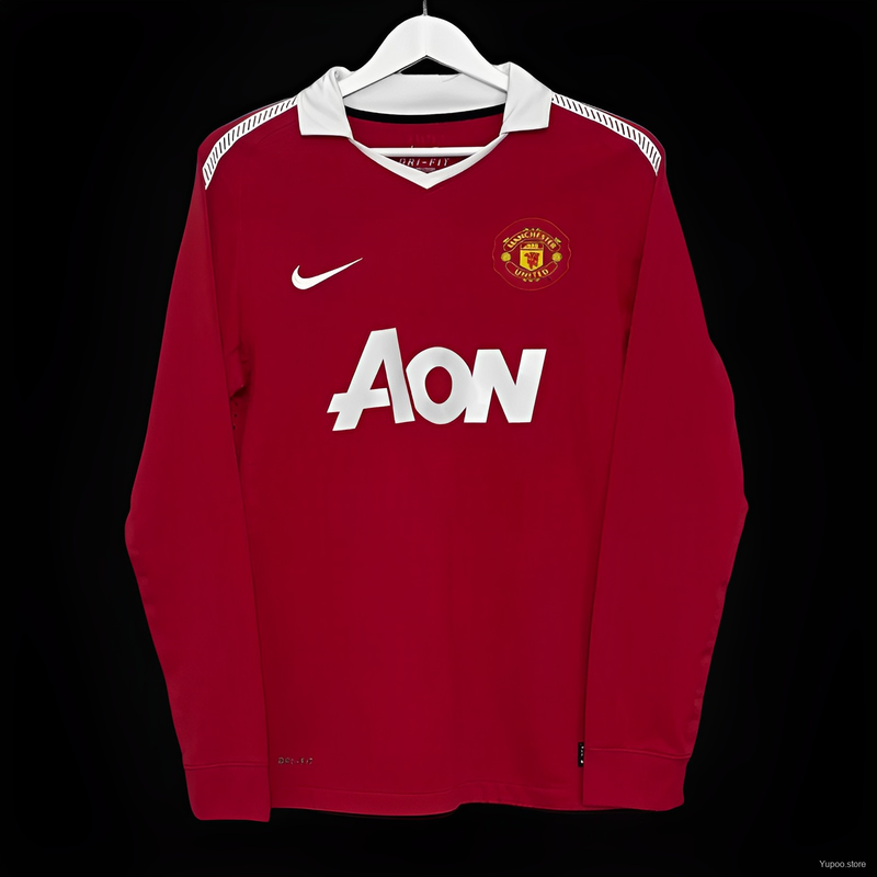 Camisola Retrô Manga Comprida Manchester United 2010-11 Home ROONEY