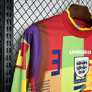 Camisola Retrô Manga Comprida Inglaterra 1996 Goleiro