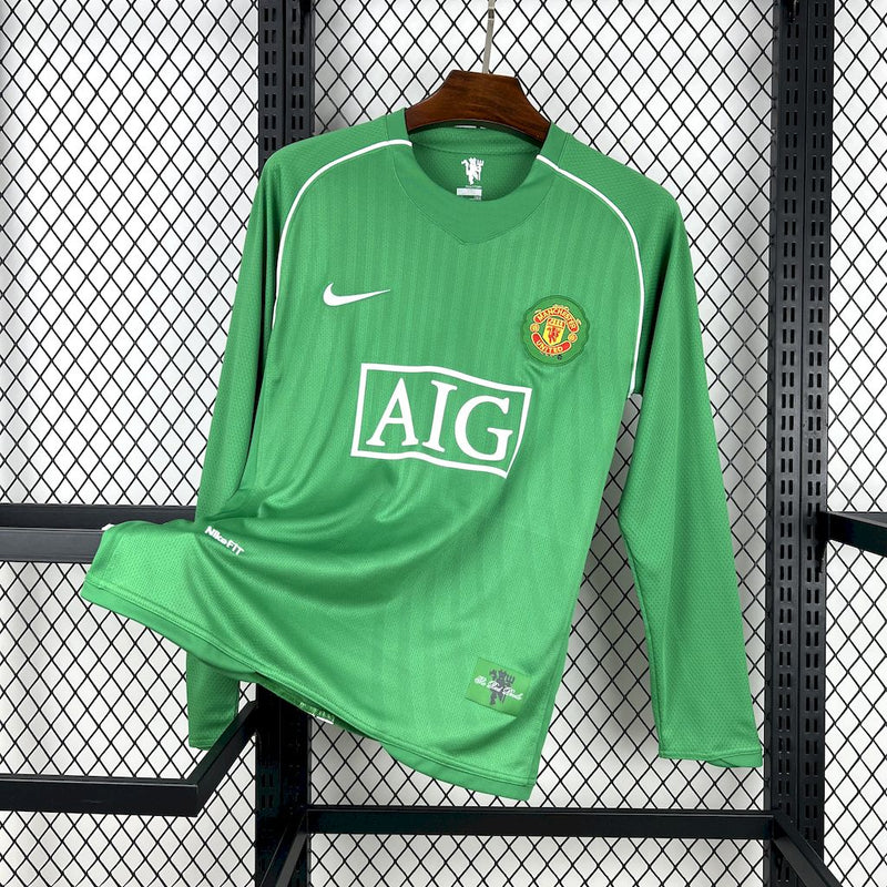 Camisola Retrô  Manga Comprida Manchester United 2007-08 Goleiro
