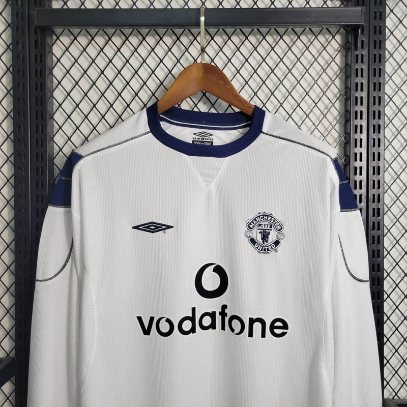 Camisola Retrô Manga Comprida Manchester United 2000-01 Away