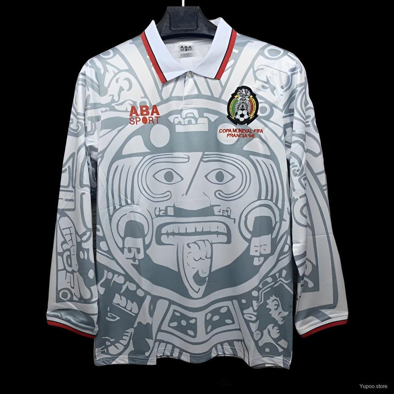 Camisola Retrô Manga Comprida México 1998 Away